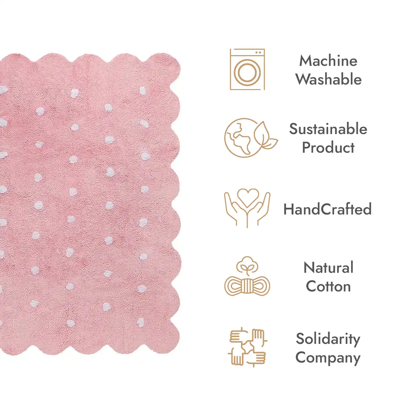 Lorena Canals Biscuit Washable Rug - Pink (Biscuit Collection)