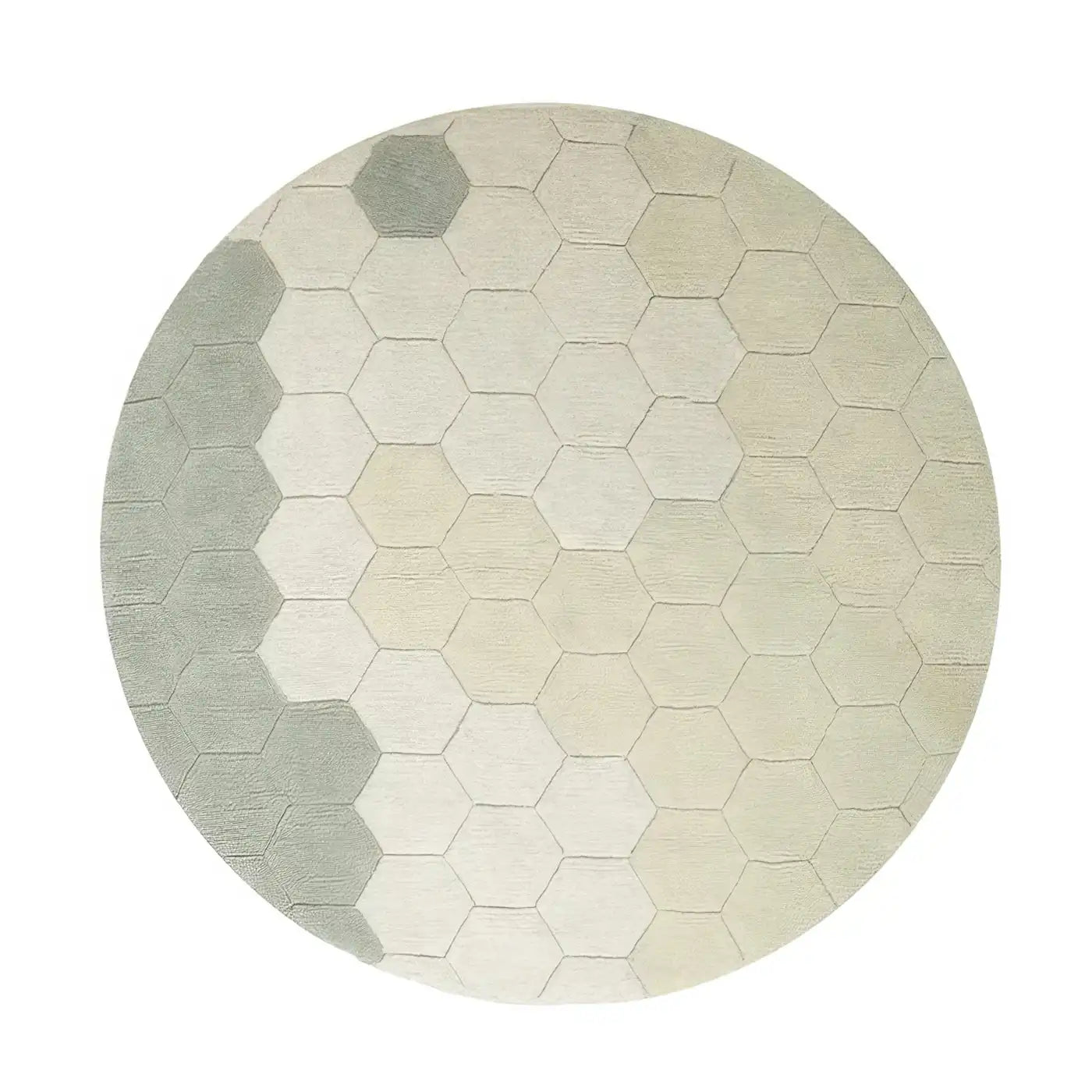 Lorena Canals Round Honeycomb Washable Rug - Blue Sage (Planet Bee Collection)