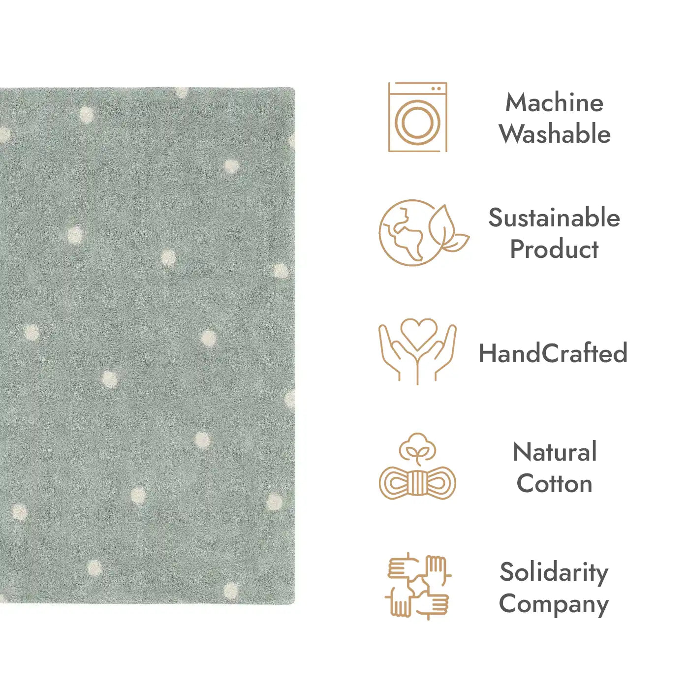 Lorena Canals Mini Dot Washable Rug - Blue Sage (Mushroom hunters / Forest finds Collection)