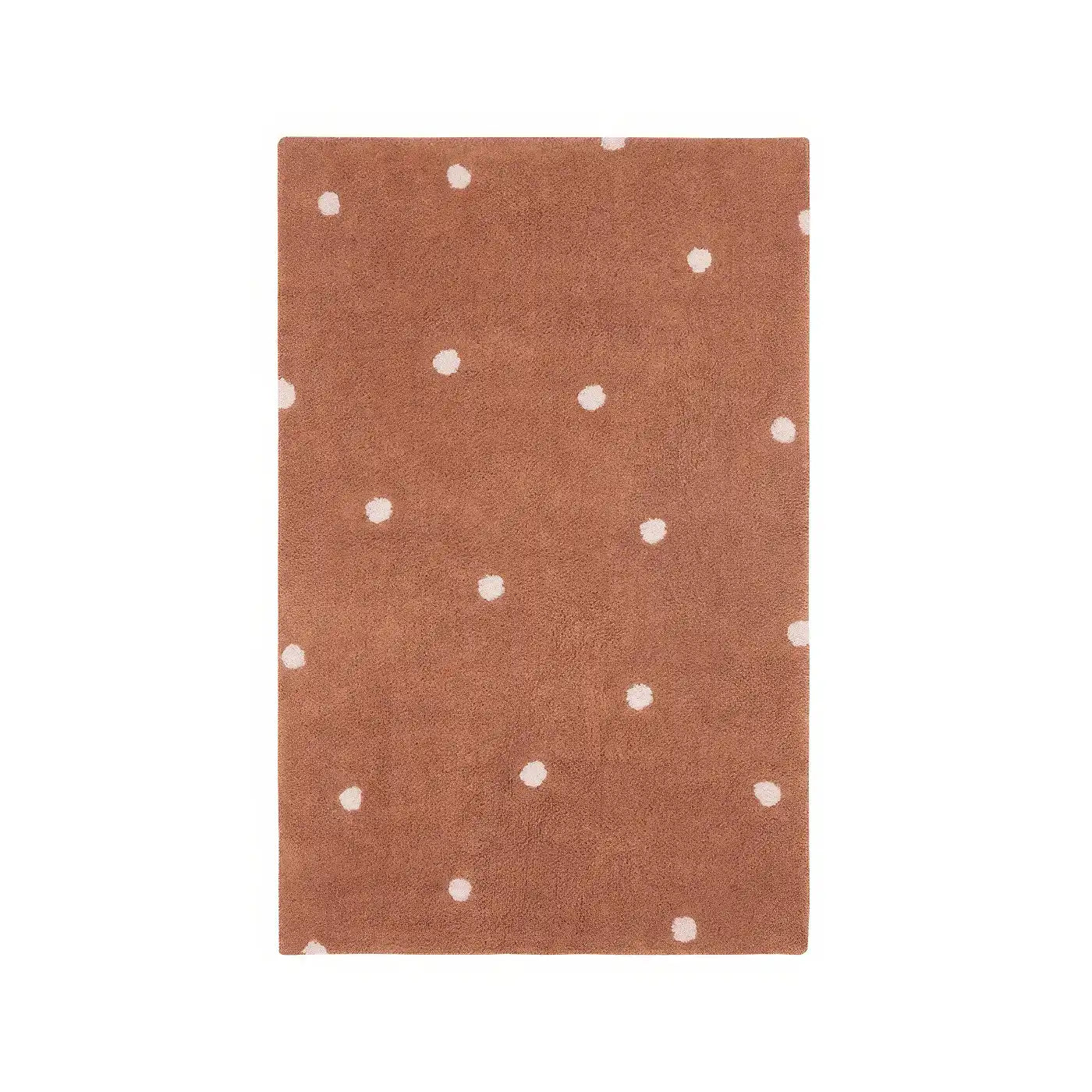 Lorena Canals Mini Dot Washable Rug - Chestnut (Mushroom hunters / Forest finds Collection)
