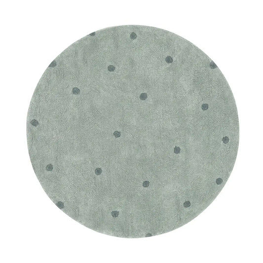 Lorena Canals Round Dot Washable Rug - Blue Sage (Mushroom hunters / Forest finds Collection)