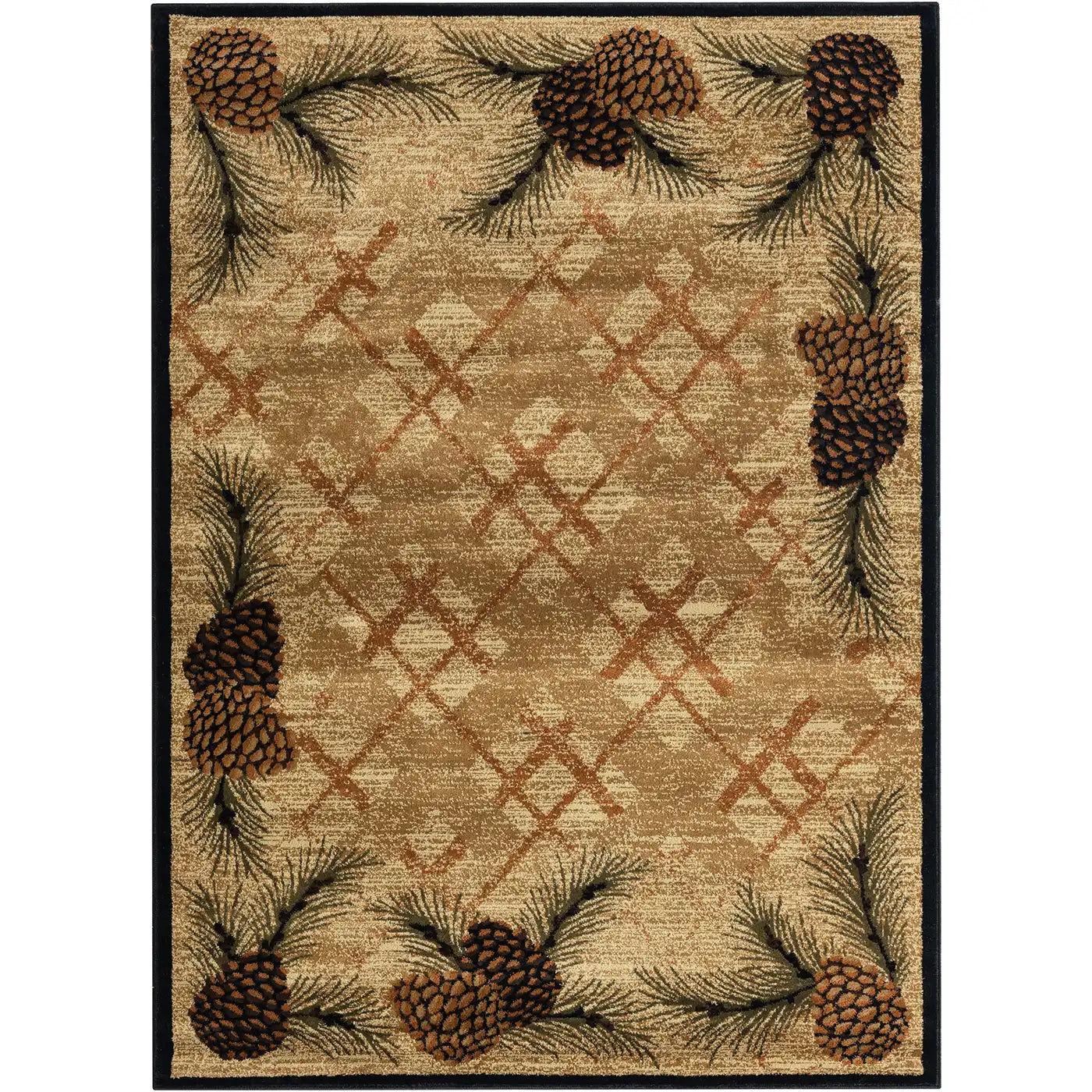 Mayberry Spruce Pine Rug in Southwestern/Lodge & Bordered style.