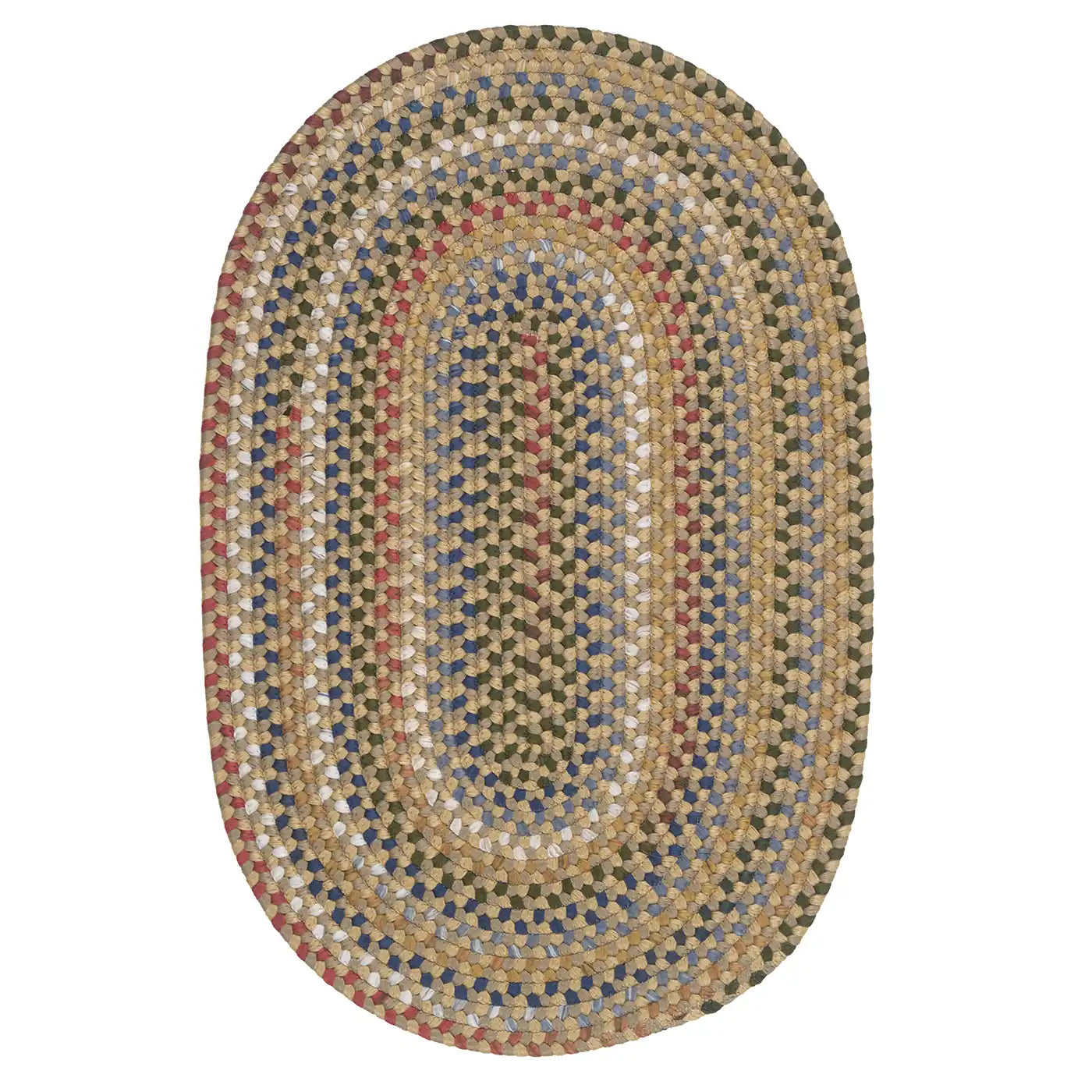 Colonial Mills Wayland Oval Natural Handcraft Braided Rug Rug in Braided & Farmhouse/Rustic style.