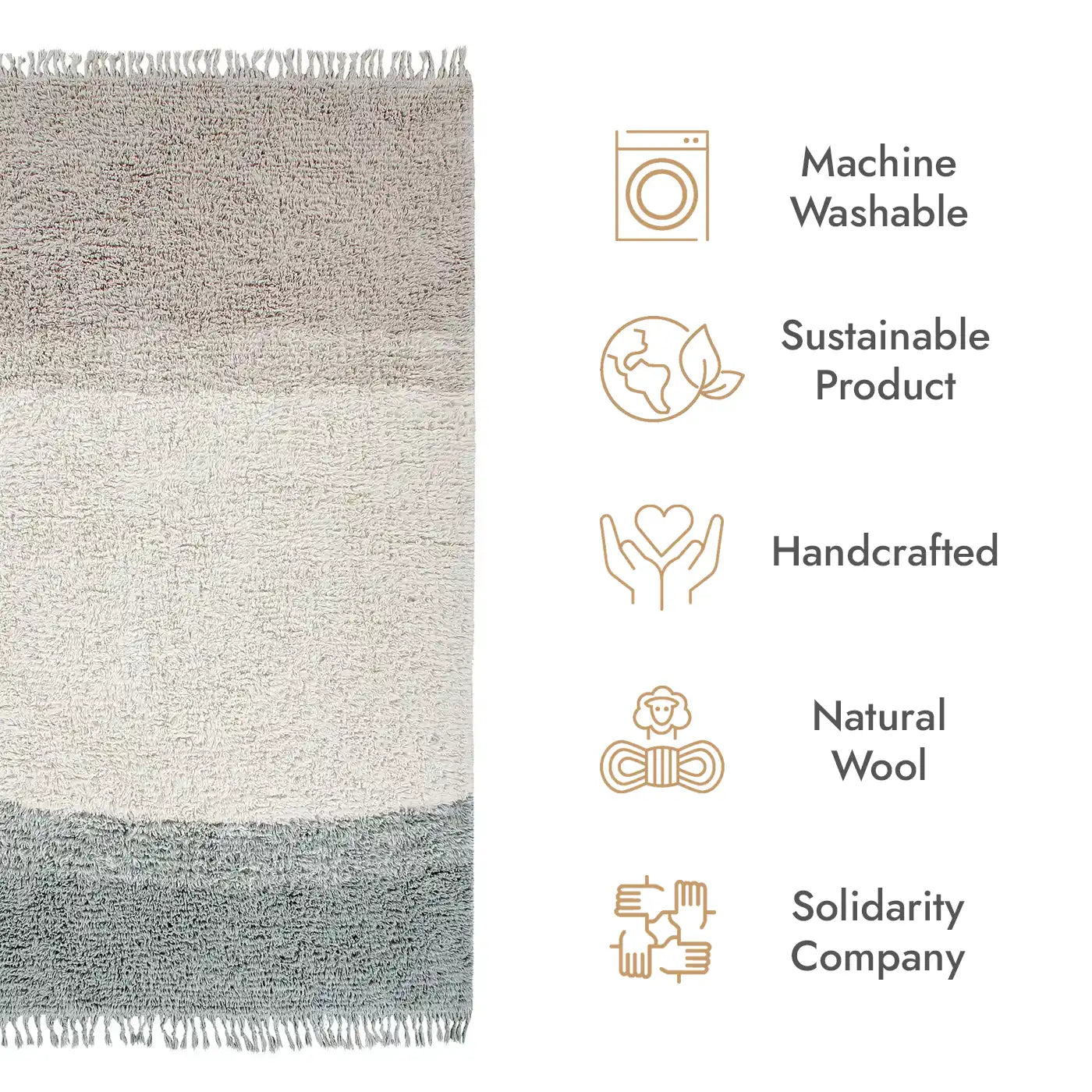 Lorena Canals Into The Blue Wool Washable Rug (Free Your Soul Collection)