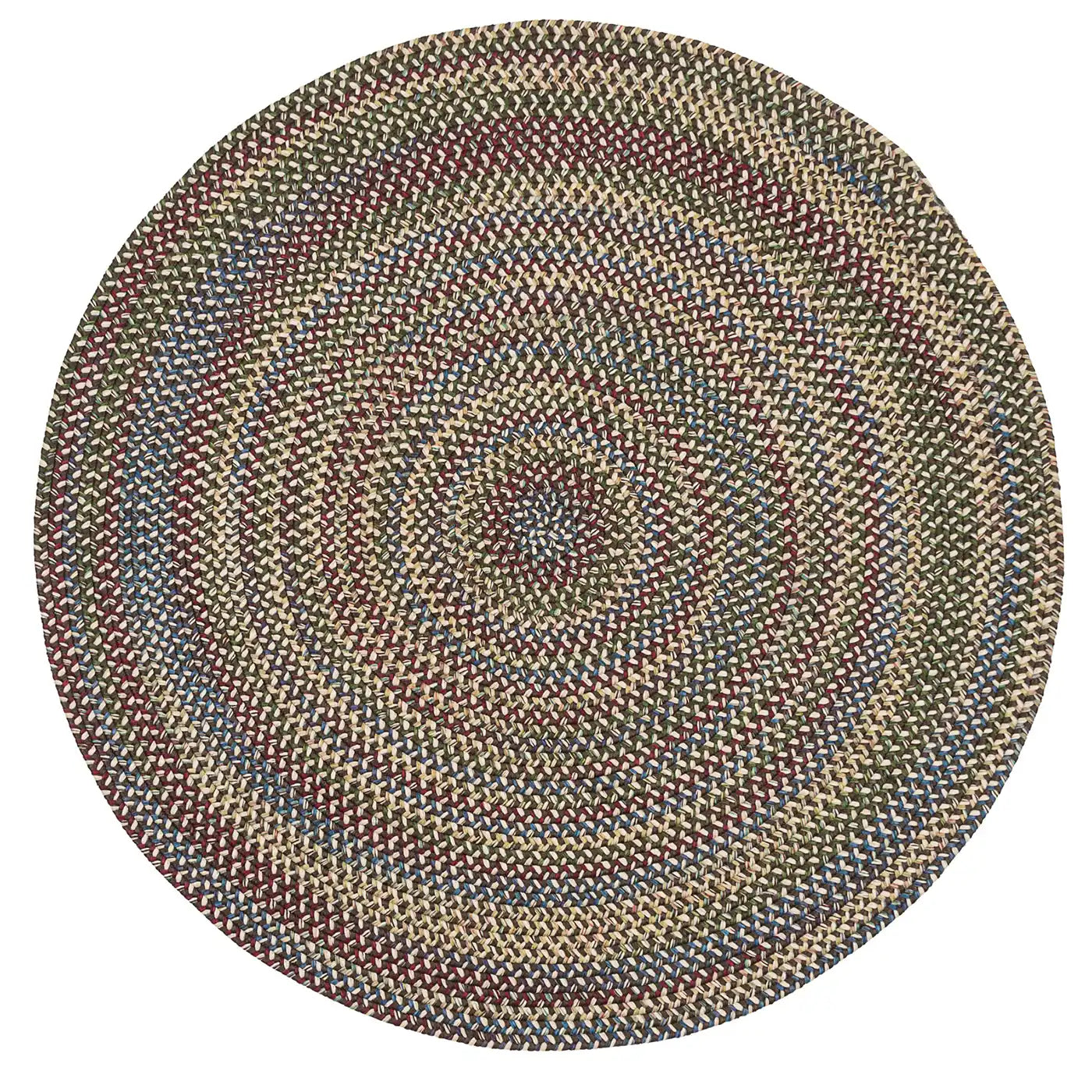 Colonial Mills Worley Round Brown Handcraft Braided Rug Rug in Braided & Farmhouse/Rustic style.