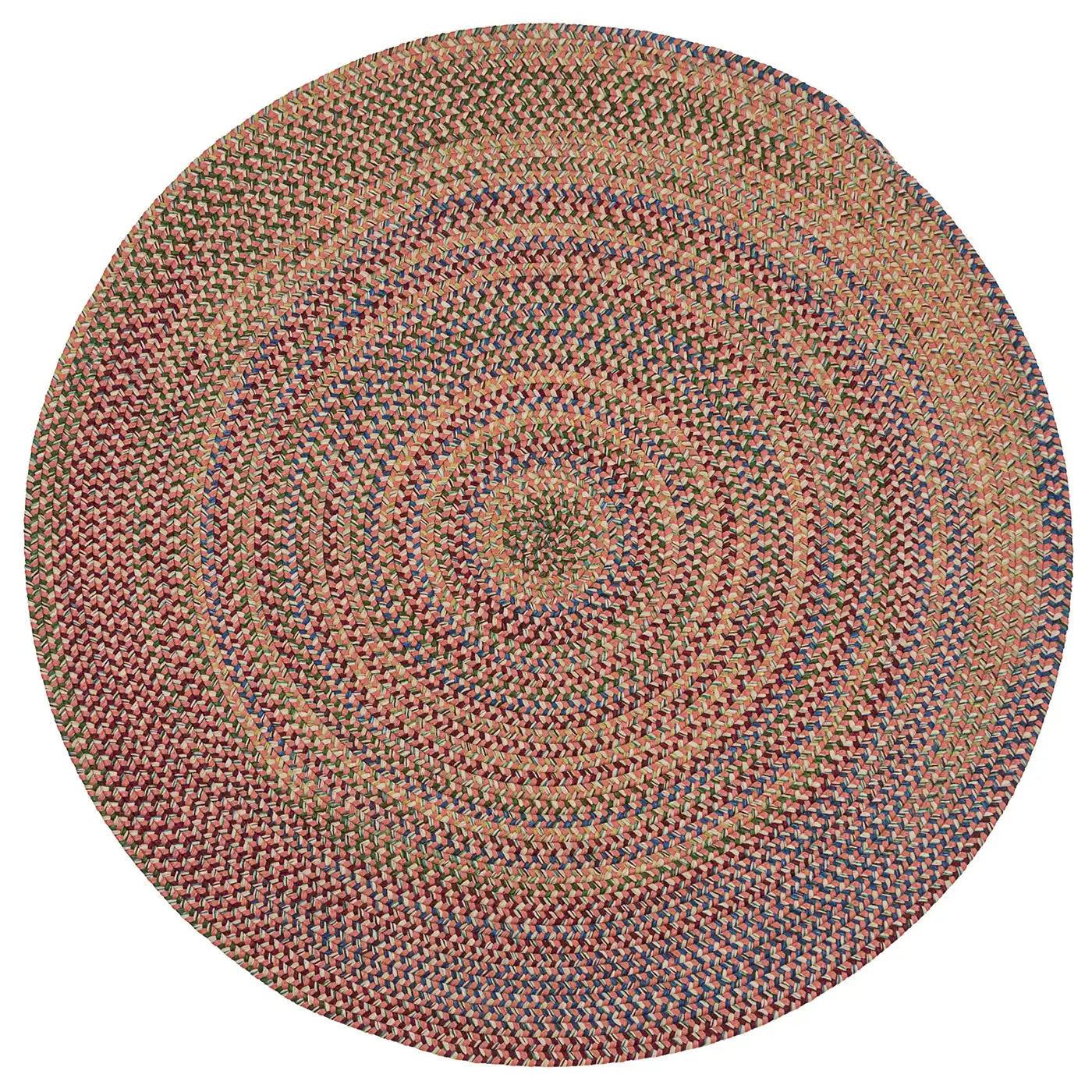 Colonial Mills Worley Round Red Handcraft Braided Rug Rug in Braided & Farmhouse/Rustic style.