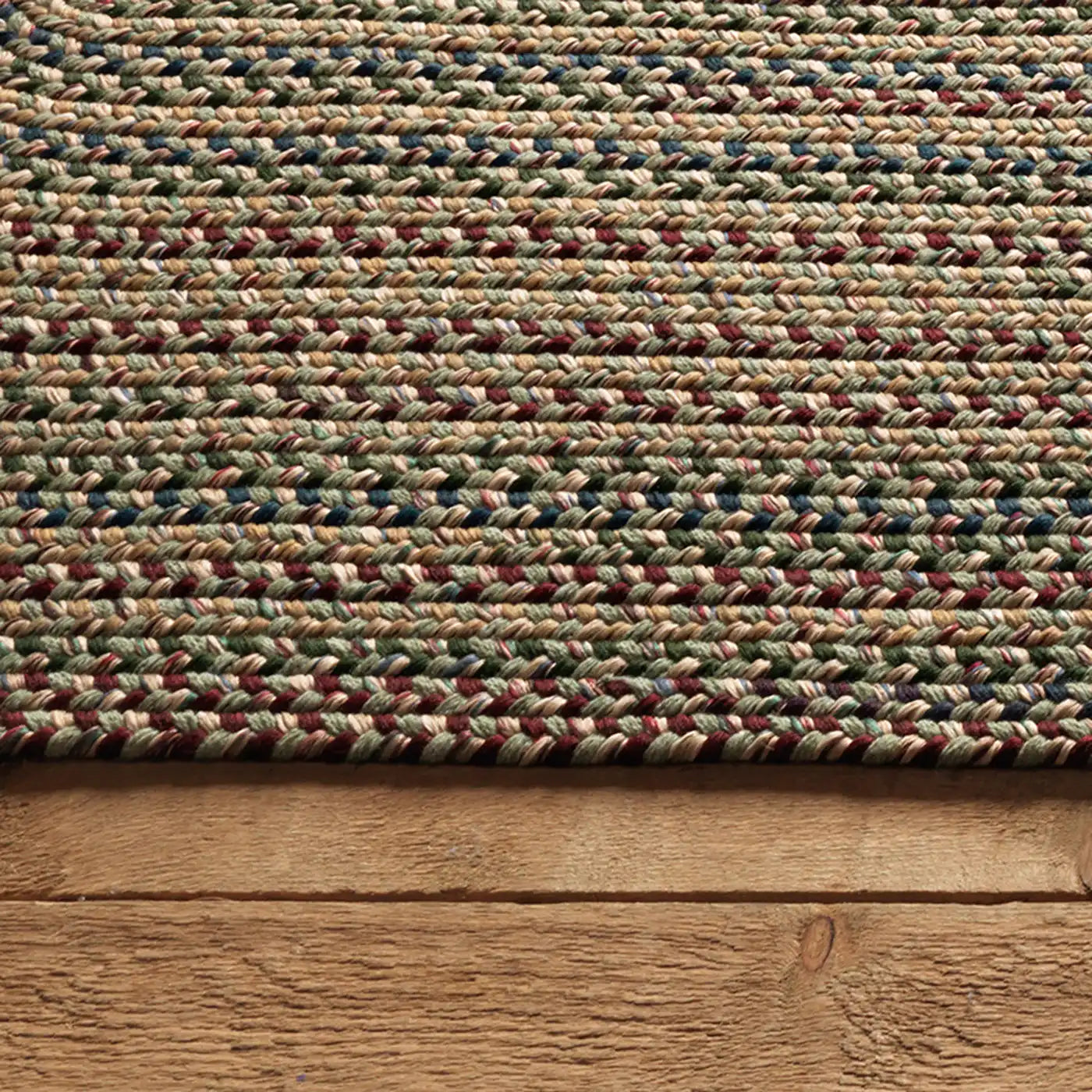 Colonial Mills Worley Moss Green Handcraft Braided Runner Rug in Braided & Farmhouse/Rustic style.