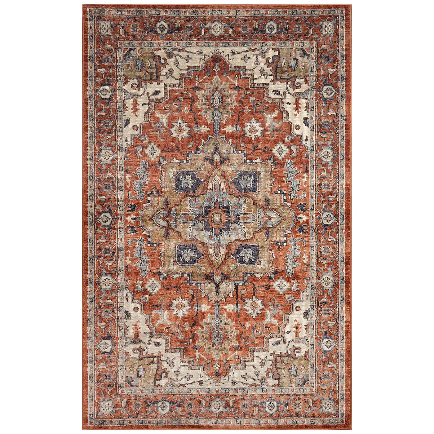 Trans Ocean Heriz Rug in Oriental/Traditional & Vintage/Distressed style.