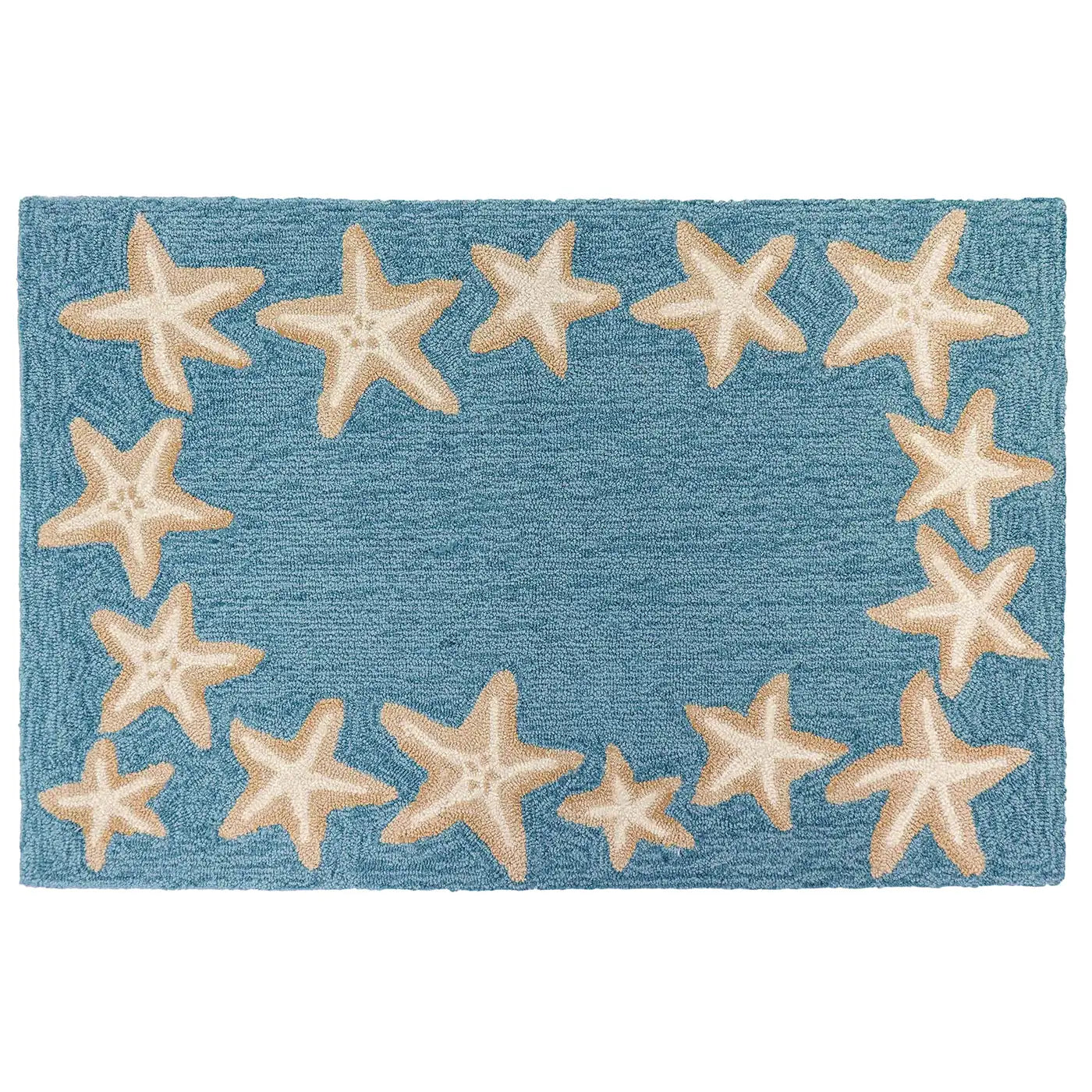 Liona Manne Capri Seashell Border Indoor/Outdoor Rug Aqua Rugs Gate