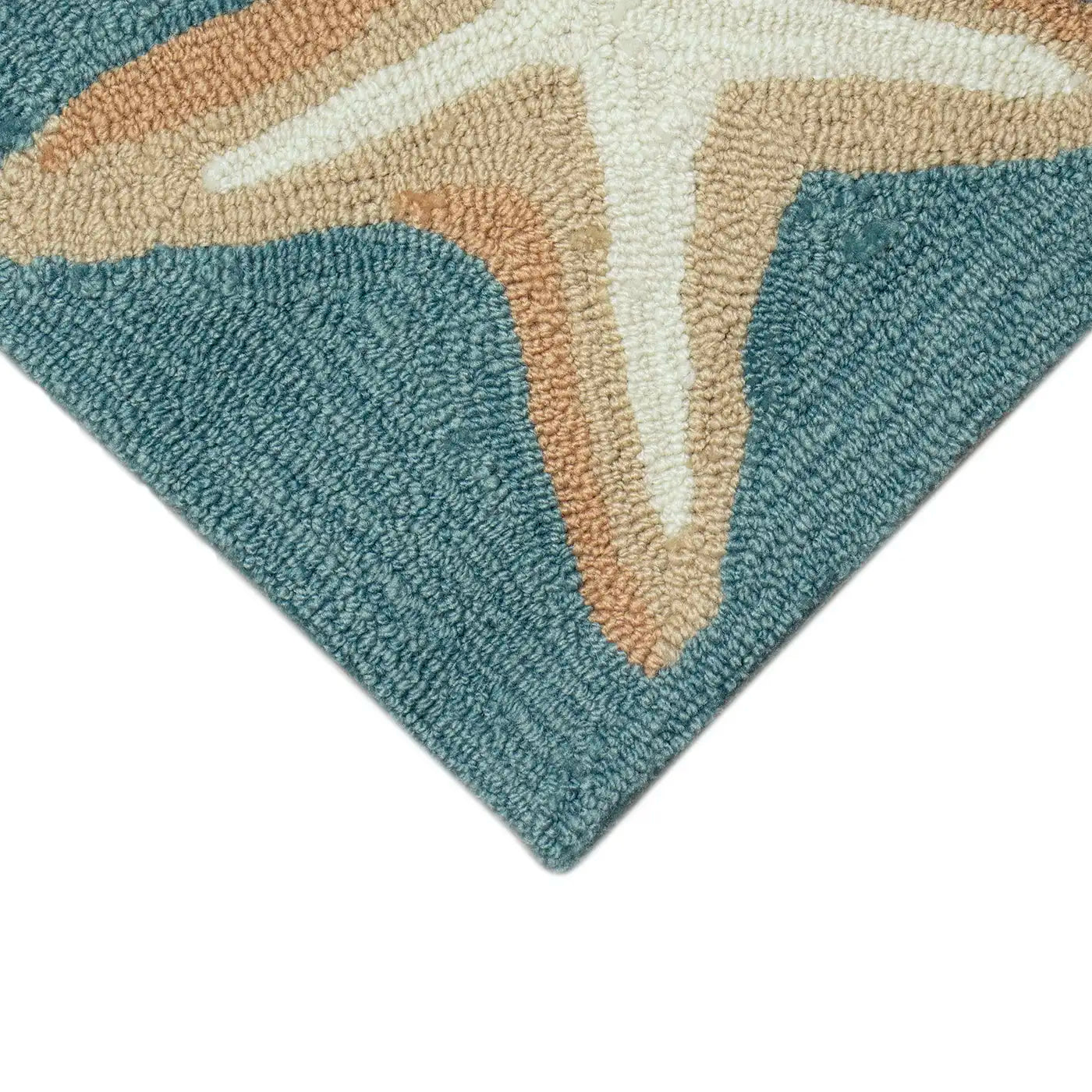 Liona Manne Capri Seashell Border Indoor/Outdoor Rug Aqua Rugs Gate