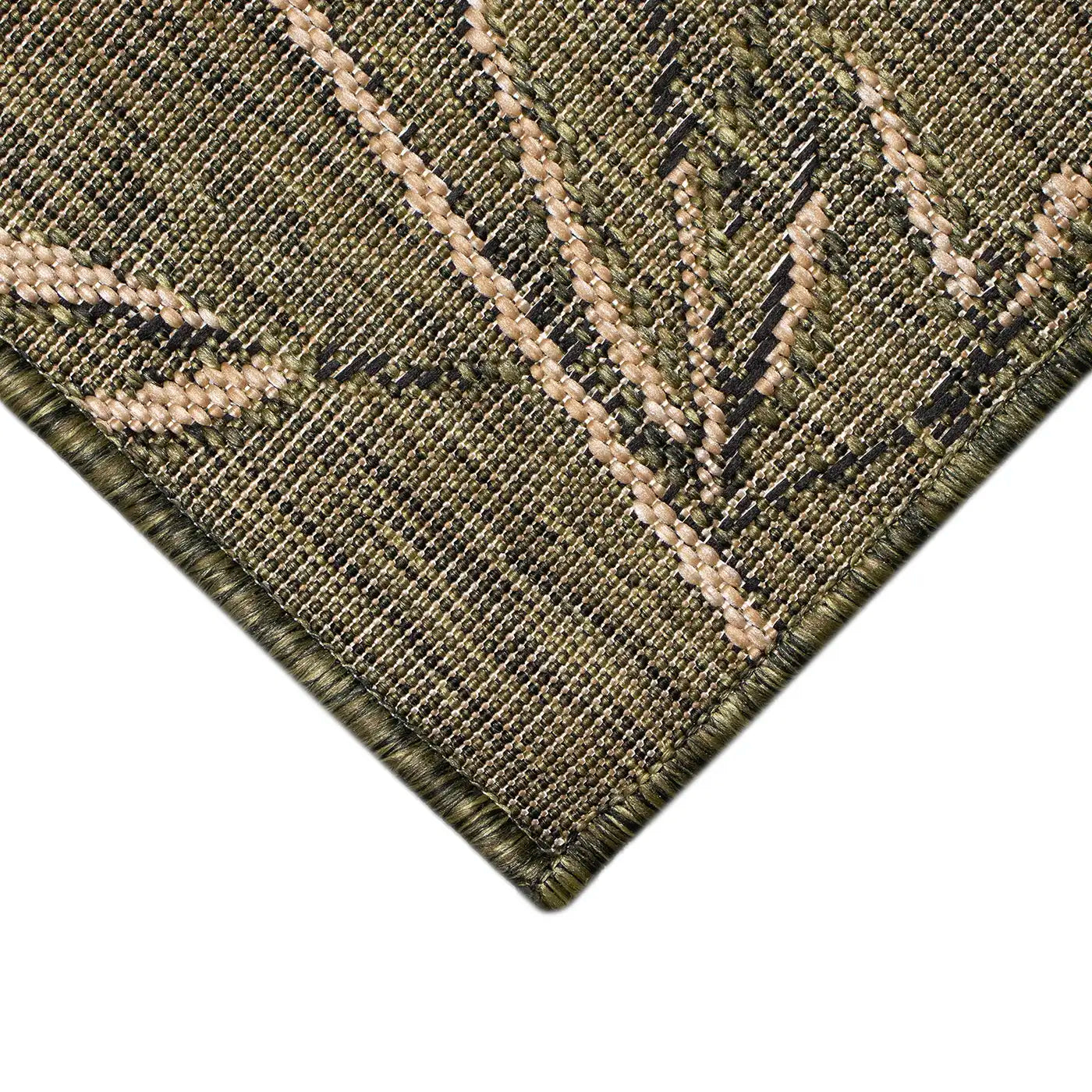 Trans Ocean Bamboo Border Rug in Floral & Farmhouse/Rustic style.