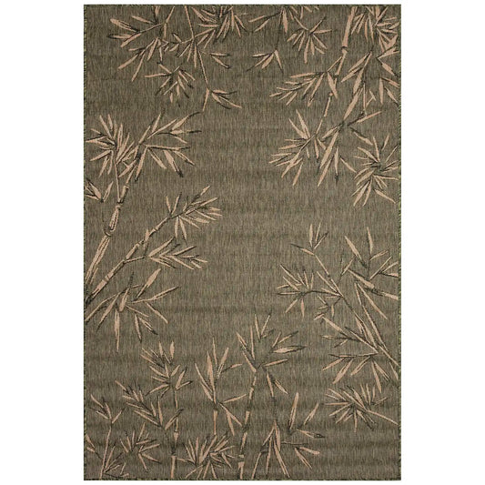 Trans Ocean Bamboo Border Rug in Floral & Farmhouse/Rustic style.