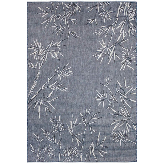 Trans Ocean Bamboo Border Rug in Floral & Farmhouse/Rustic style.