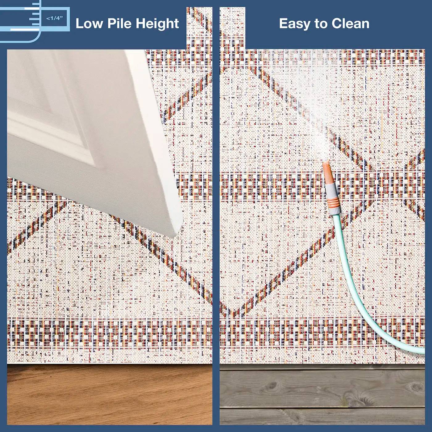 Trans Ocean Diamond Stripe Rug in Diamond/Trellis & Geometric style.