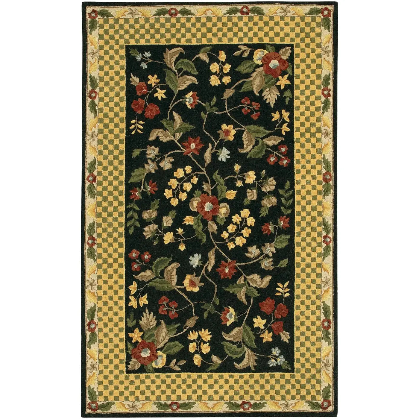 Chandra MET-532 Rug in Floral & Bordered style.