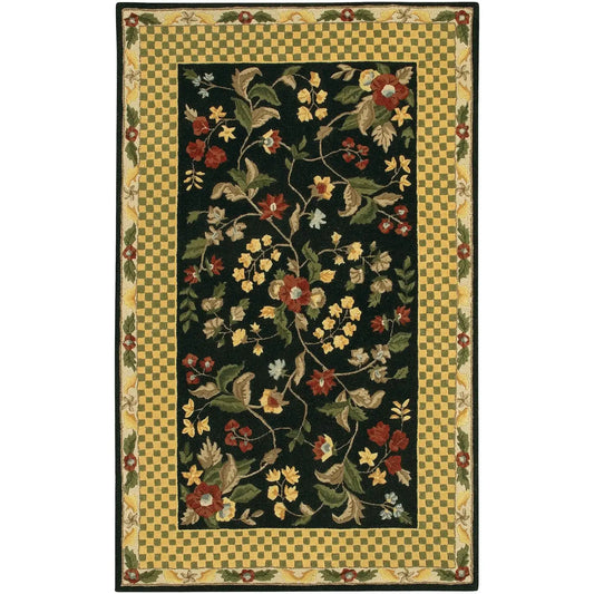 Chandra MET-532 Rug in Floral & Bordered style.