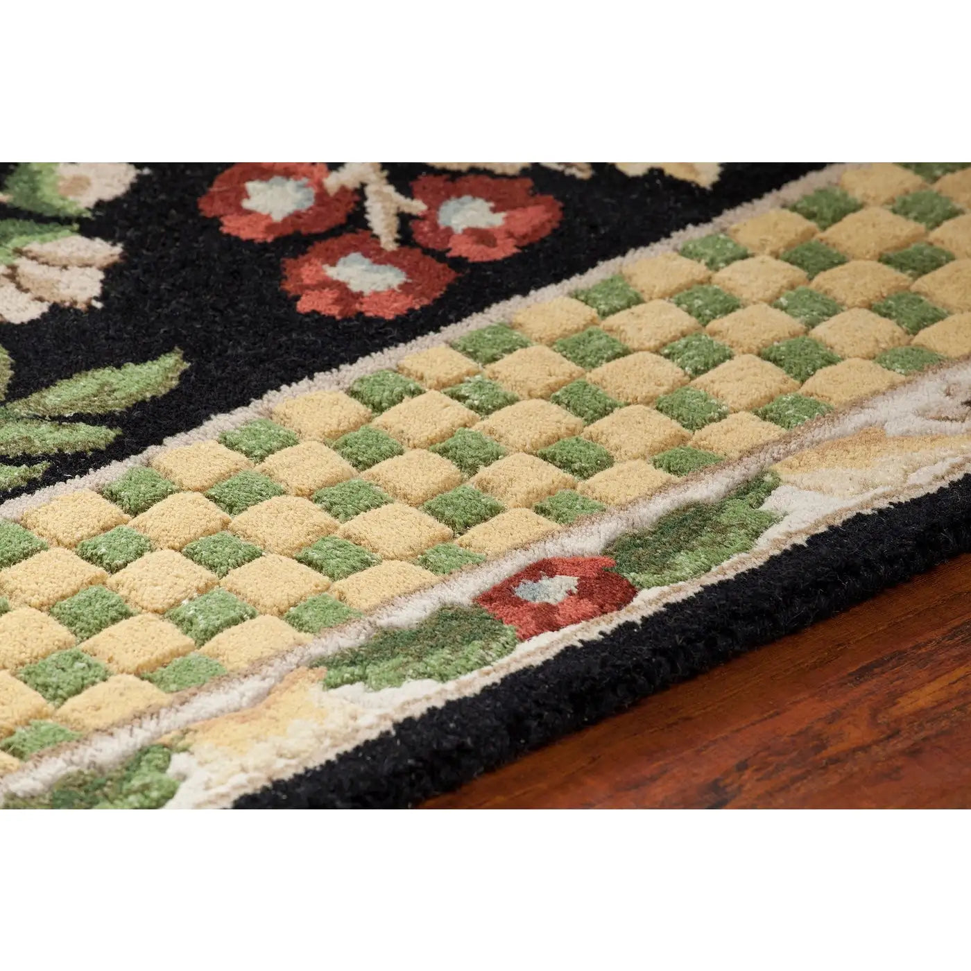 Chandra MET-532 Rug in Floral & Bordered style.