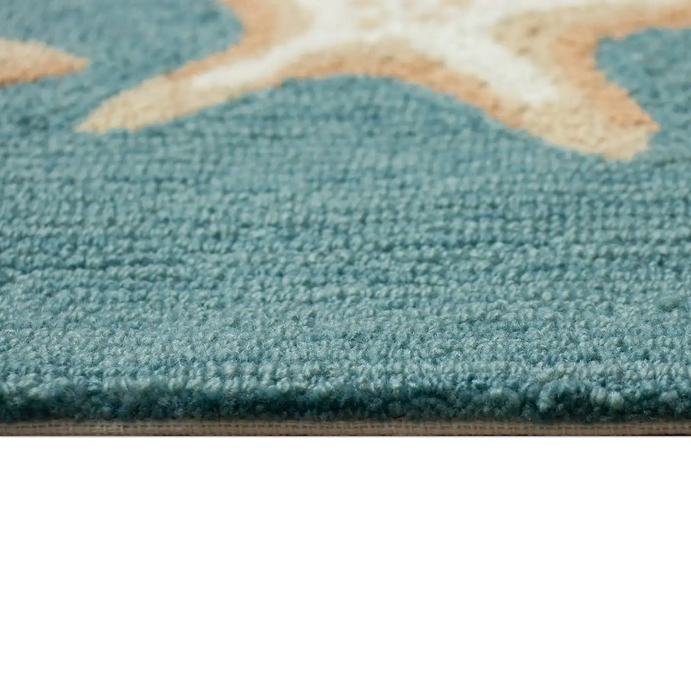 Liona Manne Capri Seashell Border Indoor/Outdoor Rug Aqua Rugs Gate