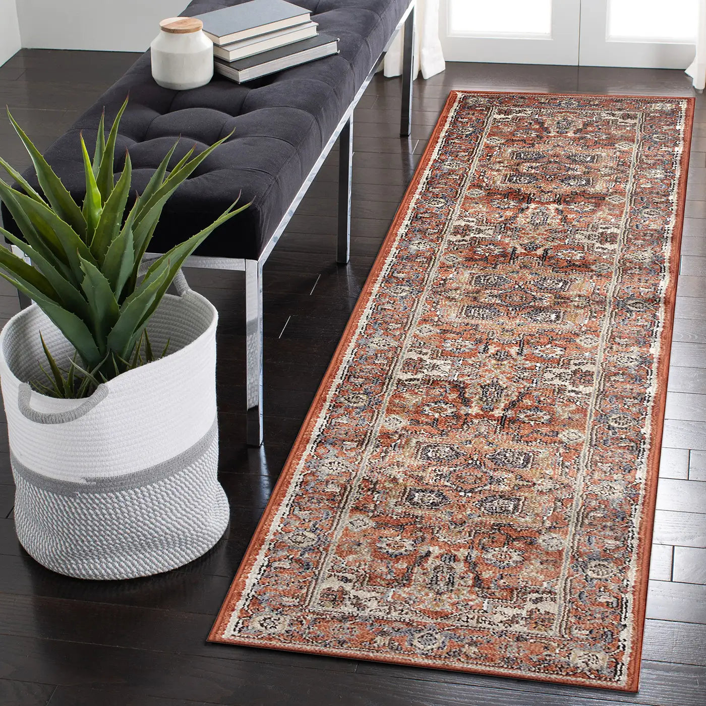 Trans Ocean Heriz Rug in Oriental/Traditional & Vintage/Distressed style.