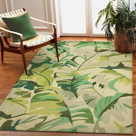 Trans Ocean Palm Leaf Rug in Floral & Modern/Abstract style.