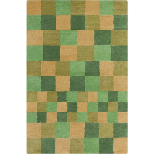 Stella STE-52147 Green/Gold Geometric Hand Tufted Wool Rug
