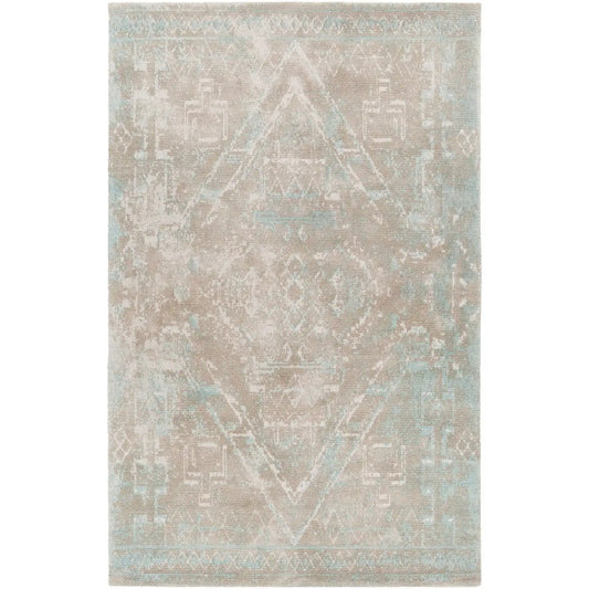 Tayla TAY-42404 Beige/White/Charcoal Vintage Hand Tufted Wool Rug