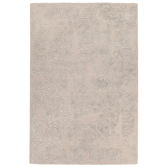 Xia XAN-43703 Pink Silver Floral Hand Tufted Wool Rug